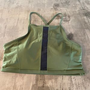 Olive Green High Neck Bikini Top